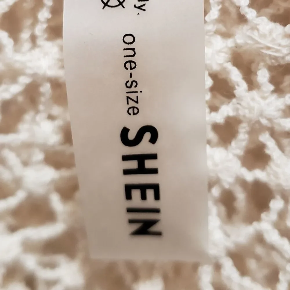 Open weave cardigan by Shien bell sleeve ivory one size NWOT